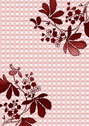 Dark Red Floral Corner Check A4 Backing Paper