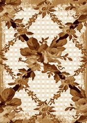 Vintage Tea Grunge Rose Check A4 Backing Paper