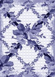 Blue Grunge Rose Check A4 Backing Paper