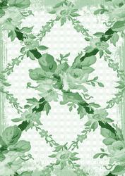 Mint Green Grunge Rose Check A4 Backing Paper
