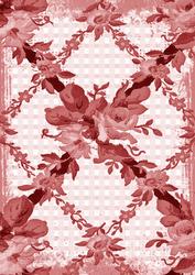 Red Grunge Rose Check A4 Backing Paper
