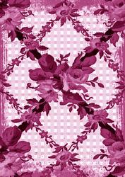 Cerise Grunge Rose Check A4 Backing Paper