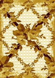 Gold Grunge Rose Check A4 Backing Paper