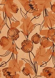 Burnt Orange Painted Tulips A4 Backing Paper