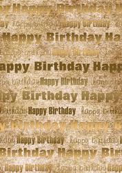 Natural Gold Happy Birthday A4 Backing Paper