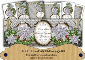Silver Poinsettia Our House to Yours Large Dl Card Kit