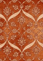 Burnt Orange Entwined Glitter Floral A4 Backing Paper
