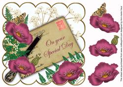 Cerise Poppy Special Day Ink Saver 8in Scallop Topper