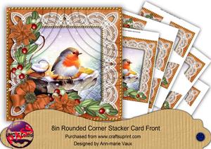 Robin Borange Poinsettia 8in All 4 Rounded Corner Stacker