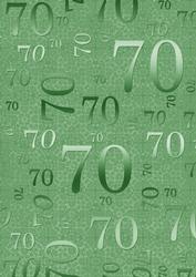 Mid Green Metallic 70 Birthday A4 Backing Paper