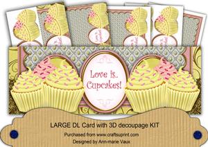 Lemon Cupcakes Love is Cupcakes Large Dl Card Kit