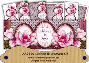 Cerise Magnolia Celebrate in Style Large Dl Card Kit
