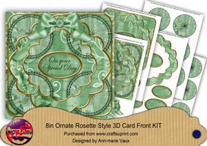 Mint Lily Special Day 3D Rosette 8in Card Front Kit