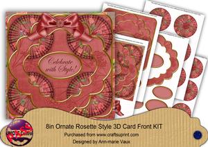 Red Sweetp Celebrate with Style Rosette 8in Card Front Kit