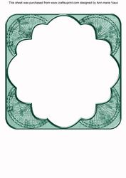 Rosette Style 2 Teal 8in Scallop Insert Panel Sheet