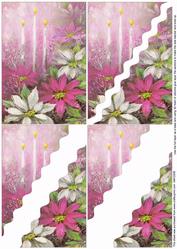 Pink Christmas Poinsettias Wavy Corner Side Stacker