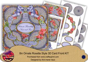 Blue Sweetpea Friendship Near & Far 3D Rosette 8in Card Kit