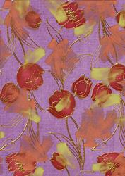 Purple Red Painted Tulips A4 Backing Paper