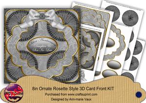 Anniversary Daughter Sil Opt1 3D Rosette 8in Card Front Kit