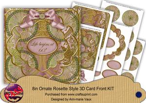 Dusky Pink Multi Mix Life Begins at 60! 3D Rosette 8in Kit
