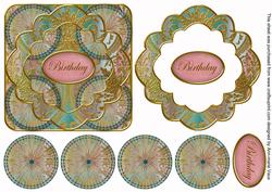 Multi Mix Birthday 3D Rosette Decoupage Card Front