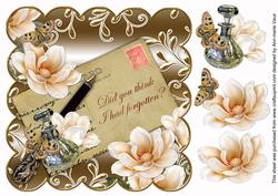 Peach Gold Magnolia Had I Forgotten? 8in Decoupage Topper