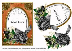 Black Rose Borange Good Luck Oval 7x5in Floral Step by Step