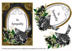 Black Rose in Sympathy Oval 7x5in Floral Step by Step