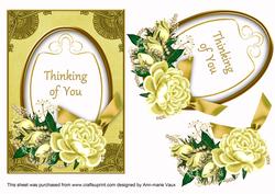 Lemon Rose Thinking of You 7x5in Oval Step by Step