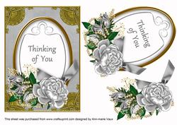 Silver Rose Thinking of You 7x5in Oval Step by Step