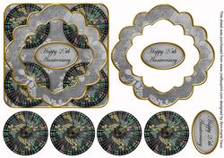 Black Oriental Fern 25th Anniversary 3D Rosette Step by Step