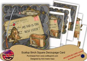 Fishing Black Dad is Best Catch 8in Xtreme Decoupage Kit