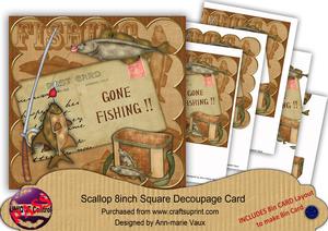 Fishing Vtea Gone Fishing 8in Xtreme Decoupage Kit