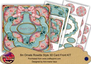 Teal Pink Pansy Just for You 8in Rosette Cf Kit