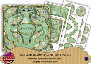 Mid Green Oriental Flower Special Day 8in Rosette Cf Kit