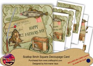 Olive Fishing Happy Fathers Day 8in Xtreme Decoupage Kit