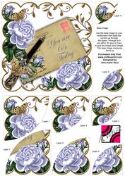 Pale Blue Roses 65 Today Ink Saver 6in Duo Corner Stacker