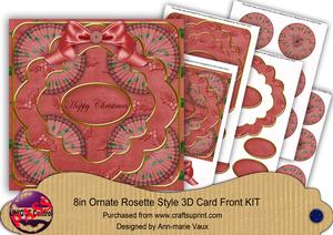 Dred Holly Happy Christmas 8in Rosette Cf Kit