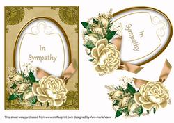 Cream Rose in Sympathy Oval 7x5in Step by Step