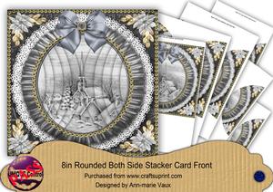 Black Village Church Ruffle 8in Rounded Side Stacker
