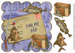 Blue Fishing for My Dad 8in Decoupage Step by Step