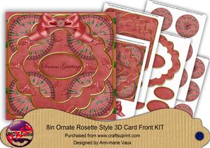Dred Holly Seasons Greetings 8in Rosette Cf Kit