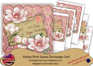 Pink Magnolia 90 Today 8in Extreme Decoupage Cf Kit
