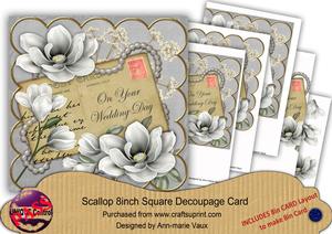 Silver Magnolia Your Wedding Day 8in Xtreme Decoupage Kit