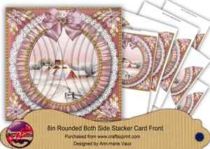 Pink Snow Church Ruffle 8in Rounded Side Stacker Cf Kit