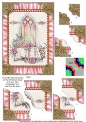 Church Window Ruffle 7x5in Scallop Duo Corner Stacker