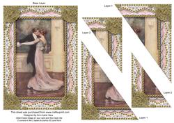 Dancing Couple Lace 7x5in Triangle Corner Stacker