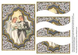 Bride & Groom Ornate 7x5in Swirvey Top Bottom Stacker