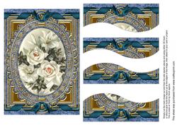 White Rose Ornate 7x5in Swirvey Top Bottom Stacker