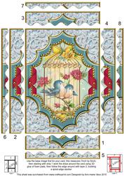 Lovebirds Ornate 7x5in Wavy Spiral Edge Stacker